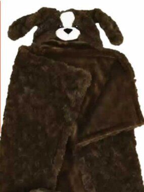 Little Miracles Puppy Hooded Blanket Ultra Soft Plush Blanket for Baby or Kids
